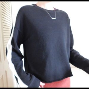Black Hollister Sweater With White Stripe